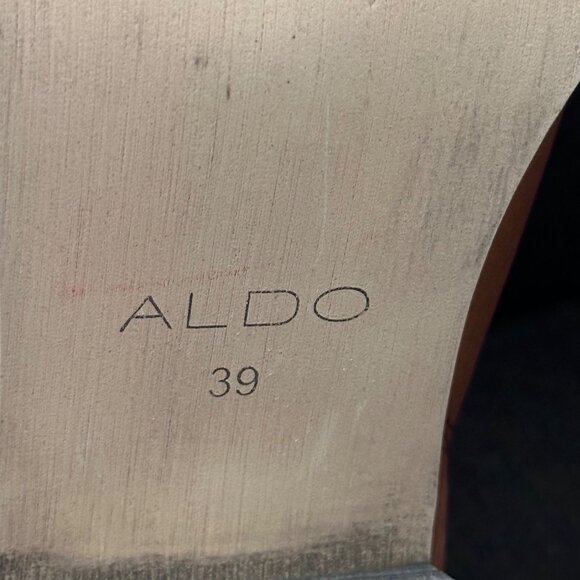 AldoBrown Leather Mid Calf Western Boots Classic Stacked Heel Women's 8 (EU 39) - Picture 11 of 13